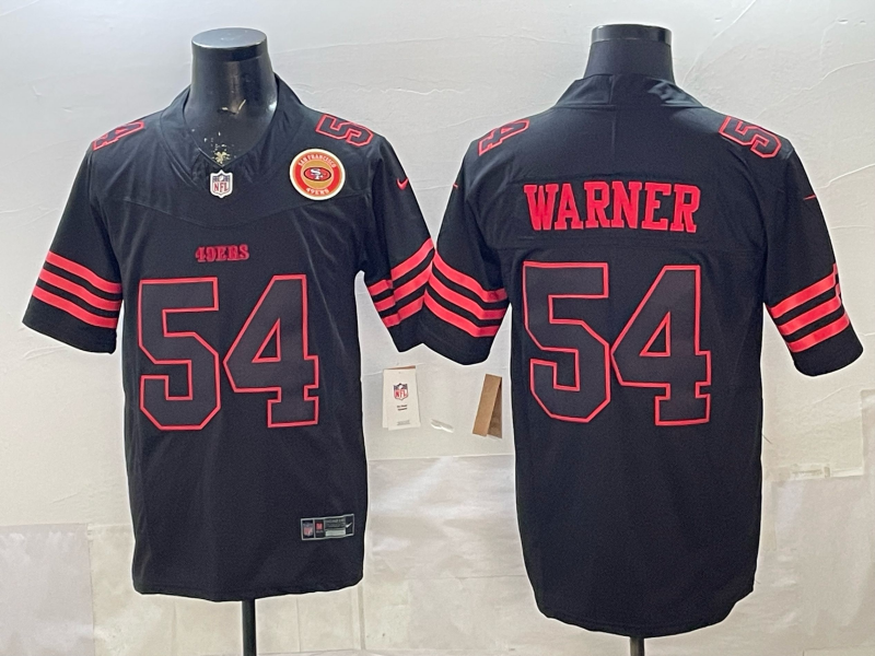Men 2026 San Francisco 49ers #54 Warner black Super Bowl Nike Limited NFL Jersey 003